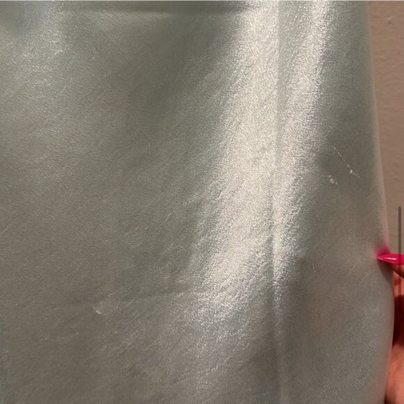 Priceless Heaven Mint Cowl Neck Satin Mini Slip Dress - Picture 9 of 13